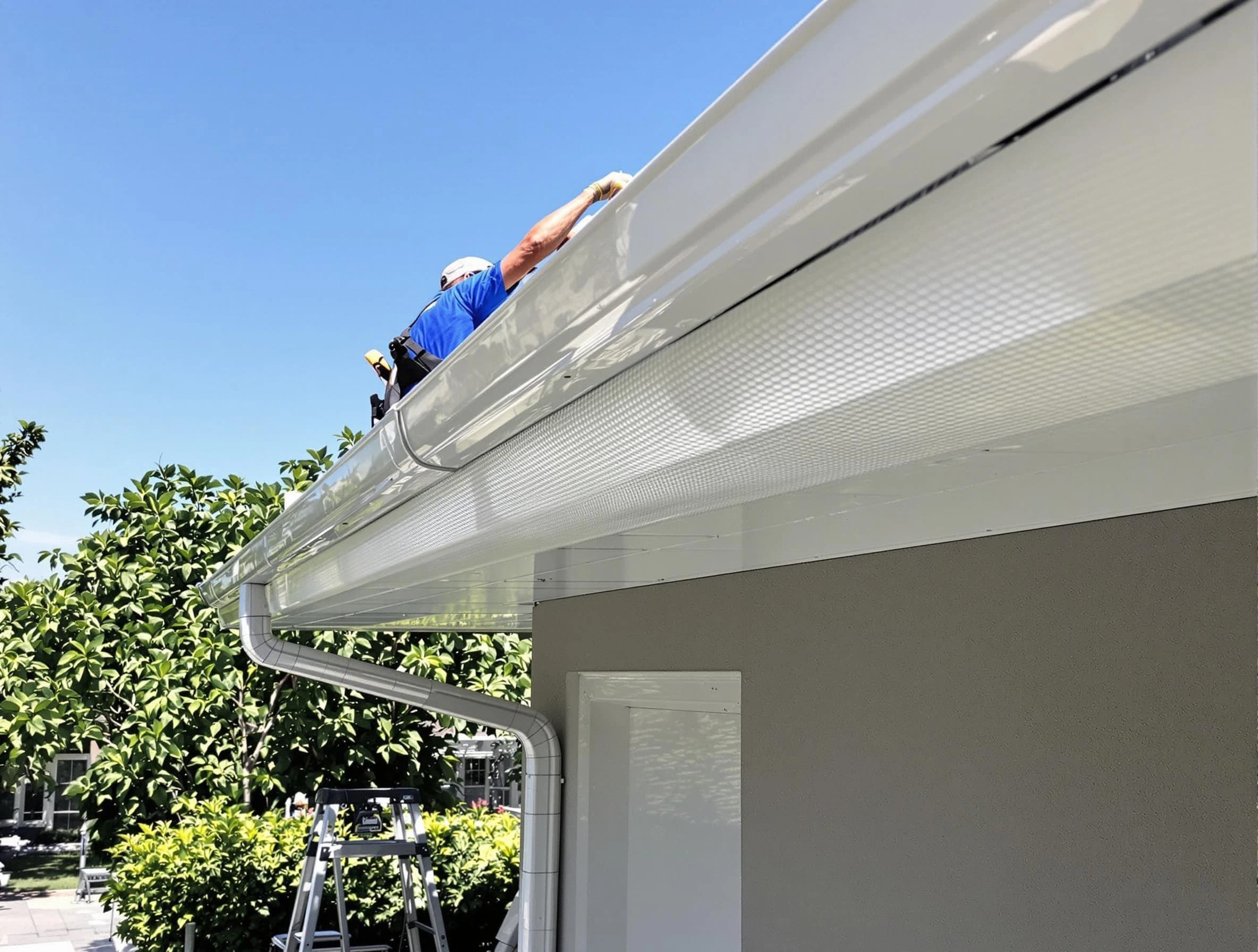 Debris-free gutter guard system by Willowick Roofing Company in Willowick, OH