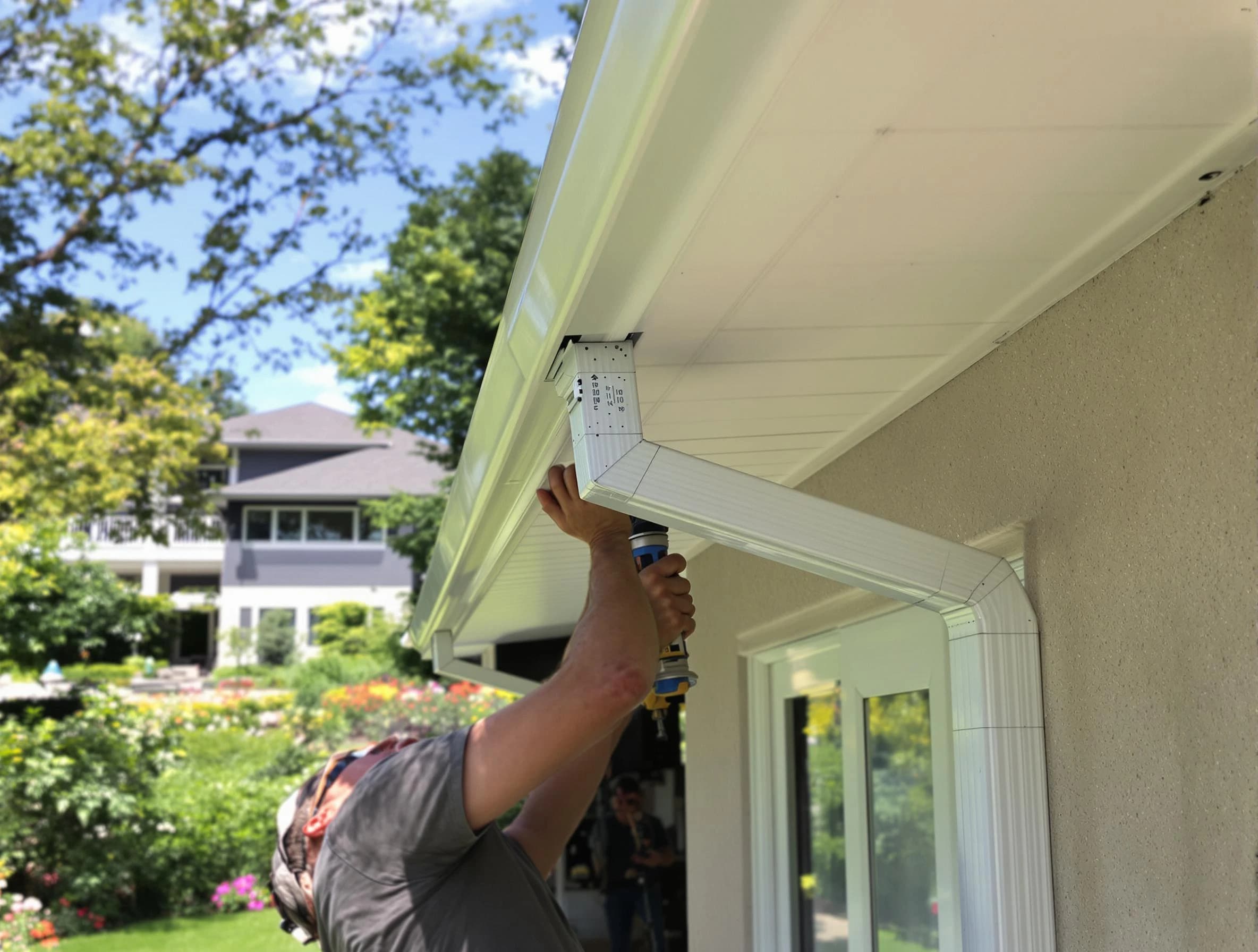 Willowick Roofing Company technicians performing gutter installation in Willowick, OH