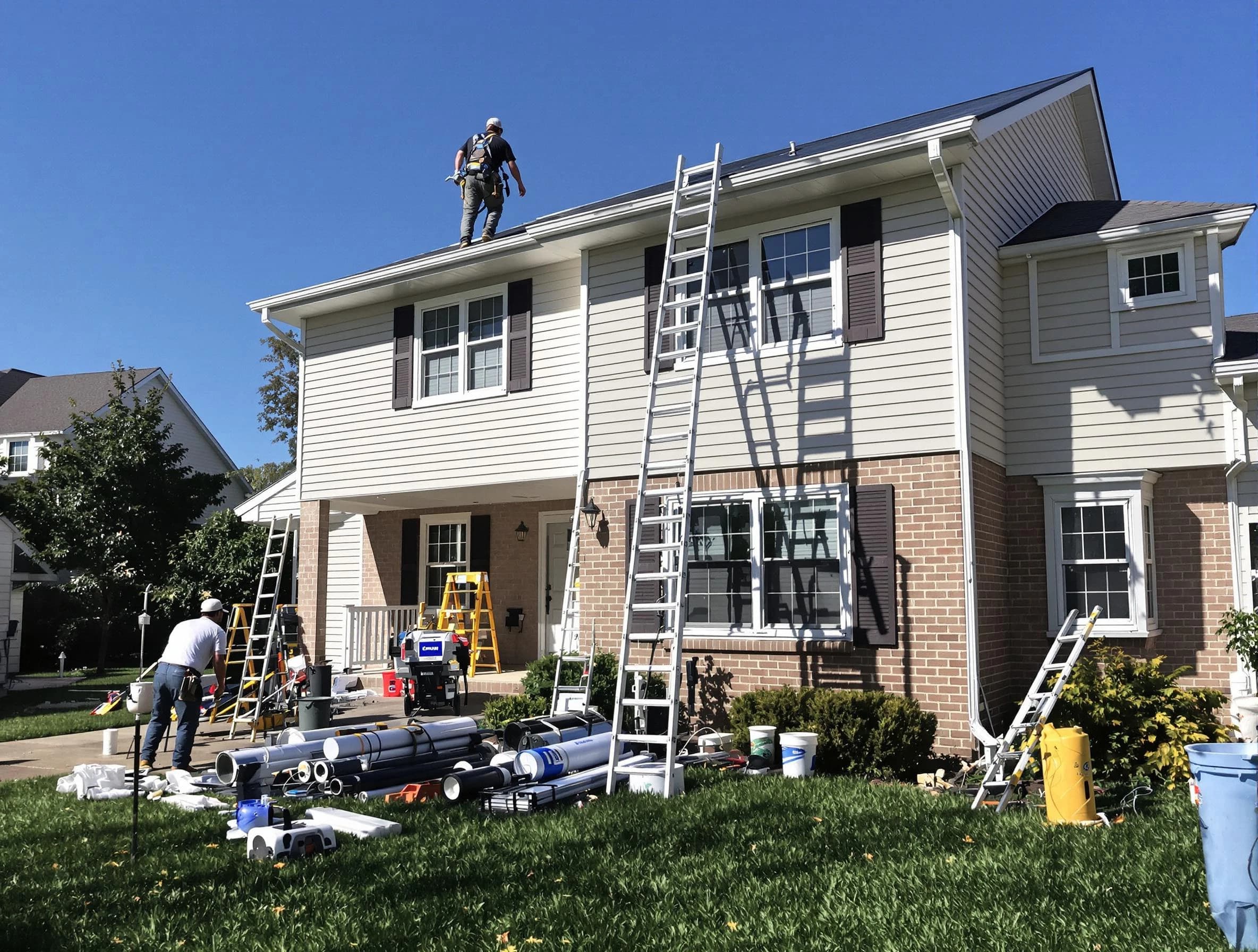 Willowick Roofing Company completing a gutter replacement in Willowick, OH