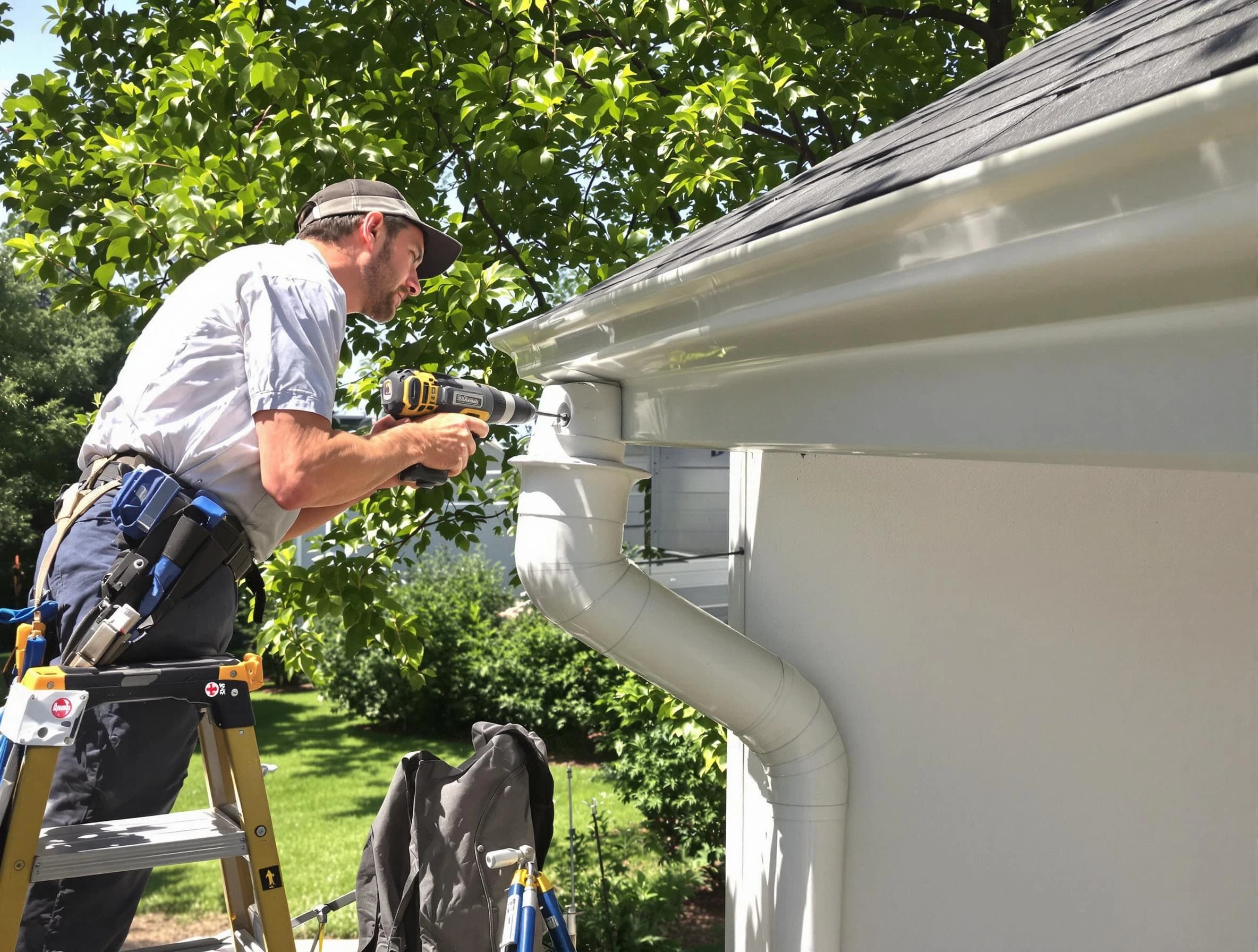 Properly installed rain gutters by Willowick Roofing Company in Willowick, OH