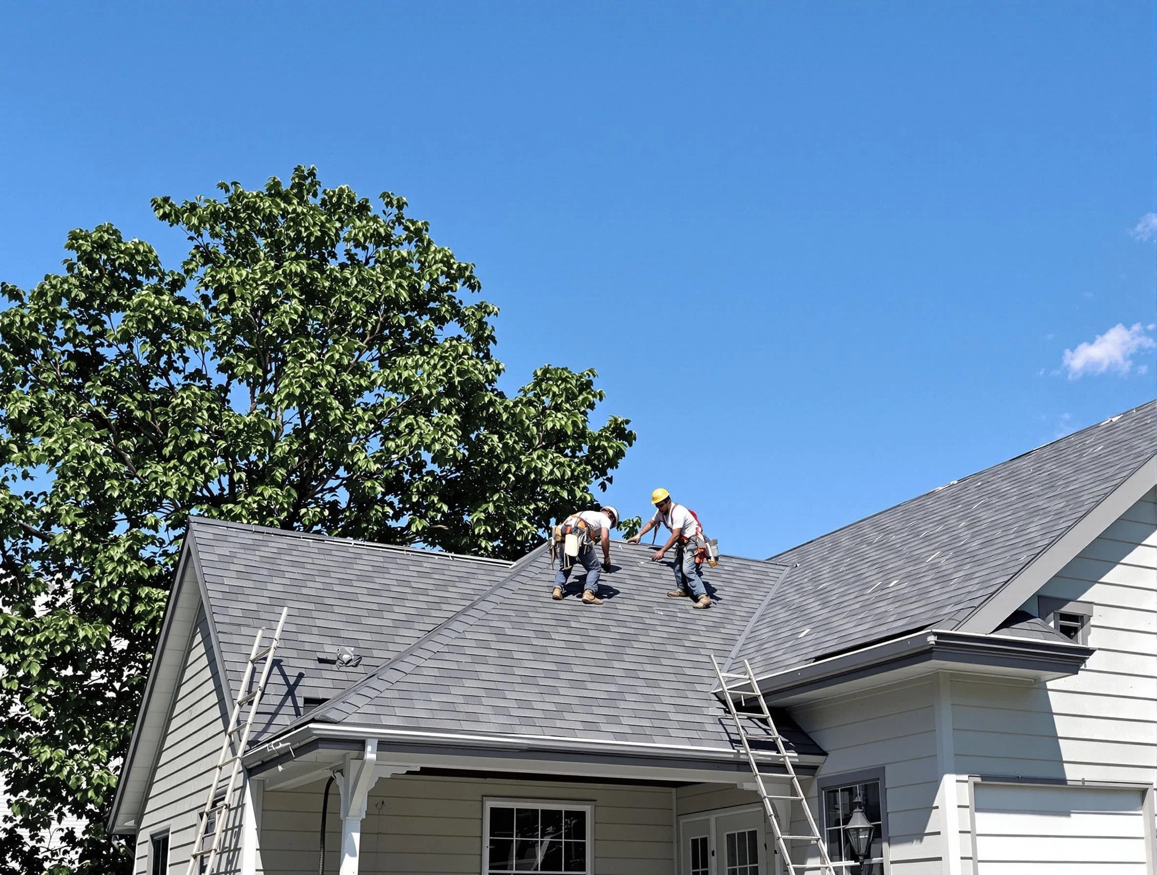 Willowick Roofing Company crew finalizing a roof installation in Willowick, OH