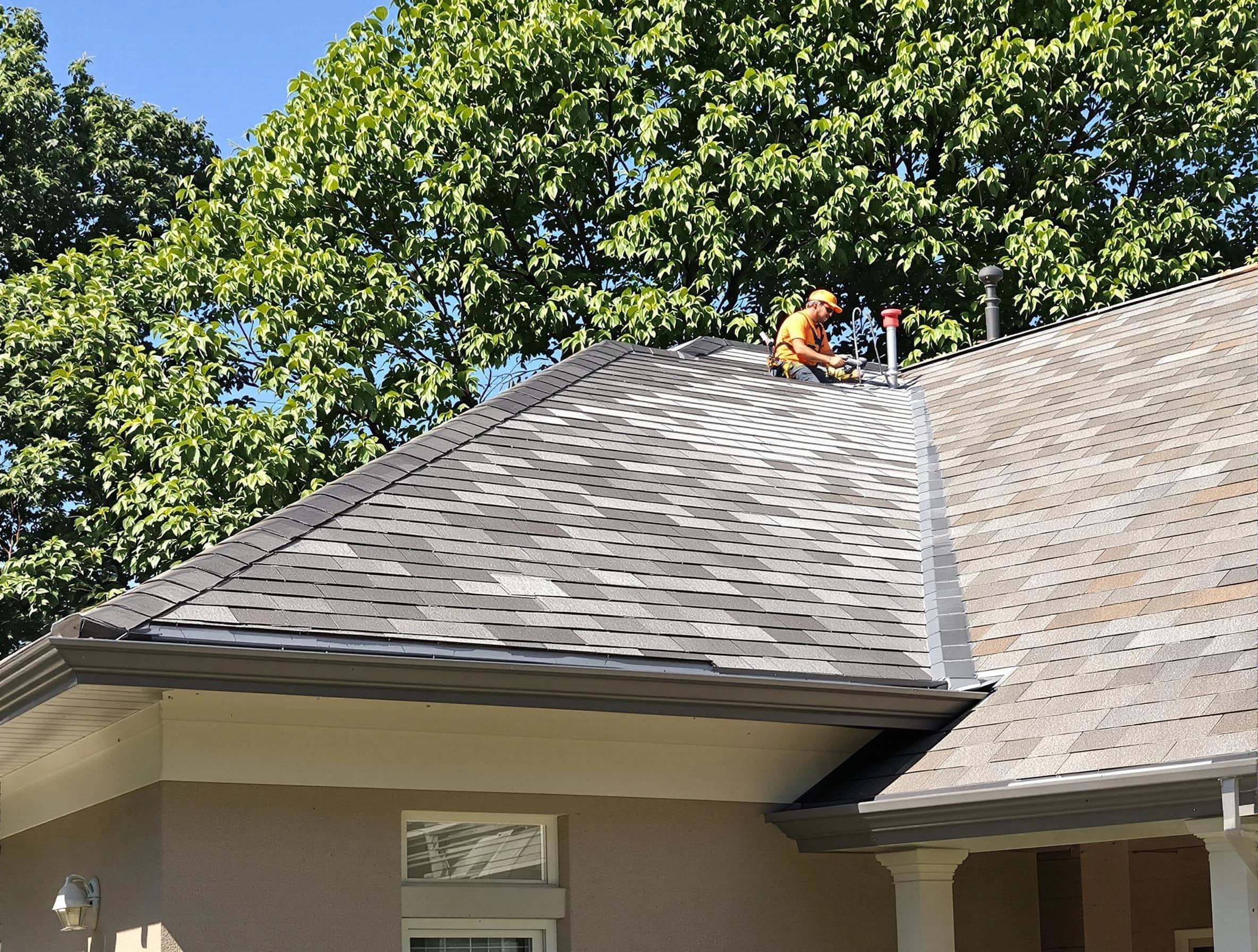 Newly completed shingle roofing by Willowick Roofing Company in Willowick, OH